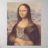 Mona Lisa e Russian Blue Cat Leonardo da Vinci Poster (Voorkant)