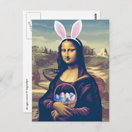 Mona Lisa Easter Briefkaart (Voorkant / Achterkant)