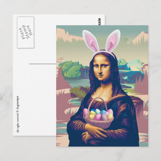 Mona Lisa Easter Briefkaart (Voorkant / Achterkant)