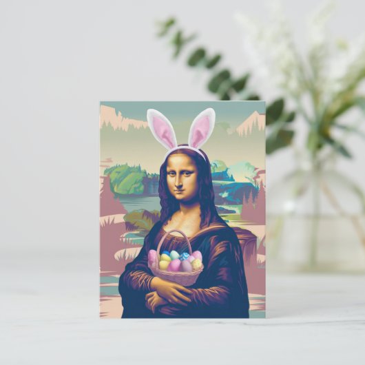 Mona Lisa Easter Briefkaart (Staand voorkant)