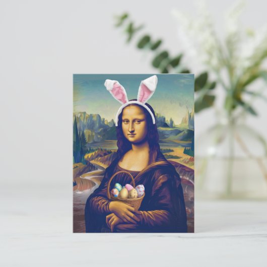 Mona Lisa Easter Briefkaart (Staand voorkant)