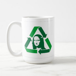 Mona Lisa Eco-Vriendelijk Recycling Symbool Kunst Koffiemok