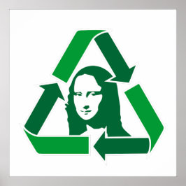 Mona Lisa Eco-Vriendelijk Recycling Symbool Kunst Poster