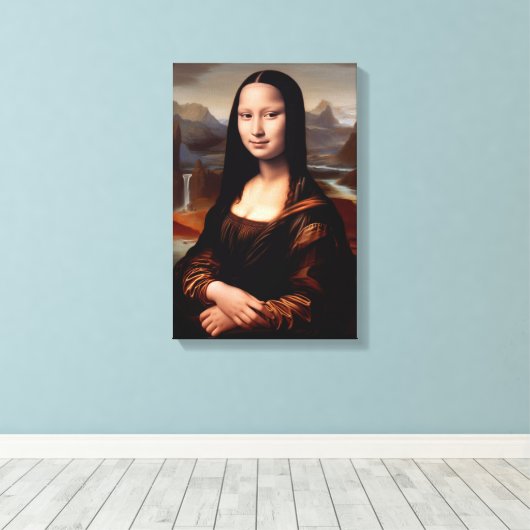 Mona Lisa: Een hedendaagse voorstelling II Canvas Afdruk (Insitu (Houten vloer))