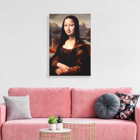 Mona Lisa: Een hedendaagse voorstelling II Canvas Afdruk (Insitu (Woonkamer))