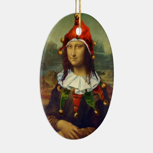 Mona Lisa Elf kerstversiering Keramisch Ornament (Rechts)