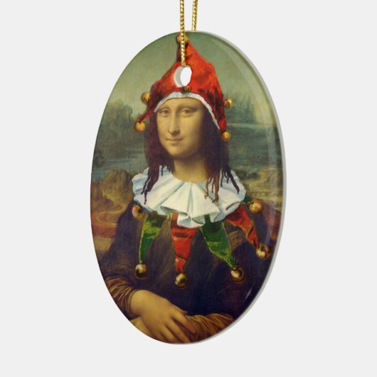 Mona Lisa Elf kerstversiering Keramisch Ornament (Links)