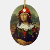 Mona Lisa Elf kerstversiering Keramisch Ornament (Voorkant)