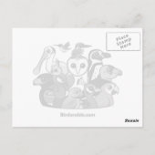 Mona Lisa en Budgies Briefkaart (Achterkant)