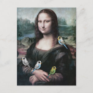 Mona Lisa en Budgies Briefkaart