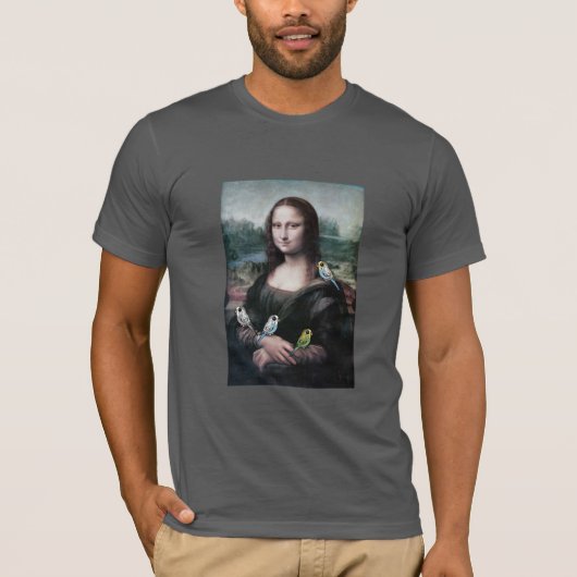 Mona Lisa en Budgies T-shirt (Voorkant)