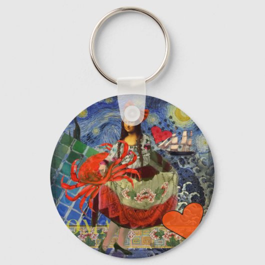 Mona Lisa en Crab Sleutelhanger (Voorkant)