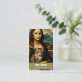 Mona Lisa en een tabby kat Visitekaartje (Staand voorkant)