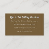 Mona Lisa en een tabby kat Visitekaartje (Achterkant)