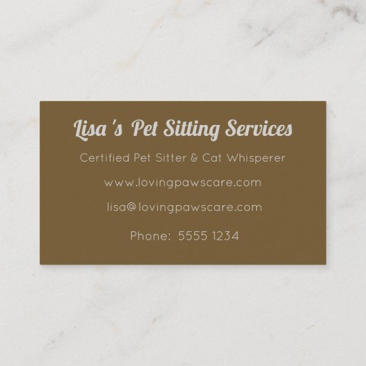 Mona Lisa en een tabby kat Visitekaartje (Achterkant)