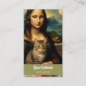 Mona Lisa en een tabby kat Visitekaartje (Voorkant)