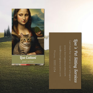 Mona Lisa en een tabby kat Visitekaartje