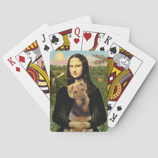 Mona Lisa en haar Airedale (#1) Speelkaarten (Achterkant)