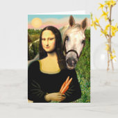 Mona Lisa en haar Arabische Paard Kaart (Gele Bloem)