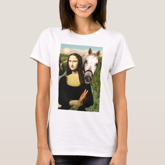 Mona Lisa en haar Arabische Paard T-shirt (Voorkant)