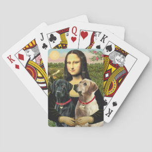 Mona Lisa en haar Black Lab & Yellow Lab Pokerkaarten