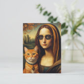 Mona Lisa en haar Ginger Cat Briefkaart (Staand voorkant)
