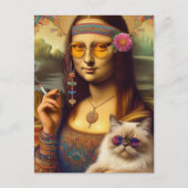 Mona Lisa En Haar Himalaya Kat Roken Briefkaart (Voorkant)
