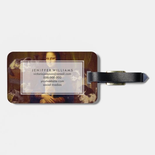 Mona Lisa en haar kat Bagagelabel (Achterkant horizontaal)