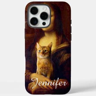 Mona Lisa en haar kat iPhone 16 Pro Max Hoesje
