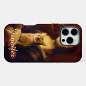 Mona Lisa en haar kat iPhone Hoesje (Achterkant horizontaal)
