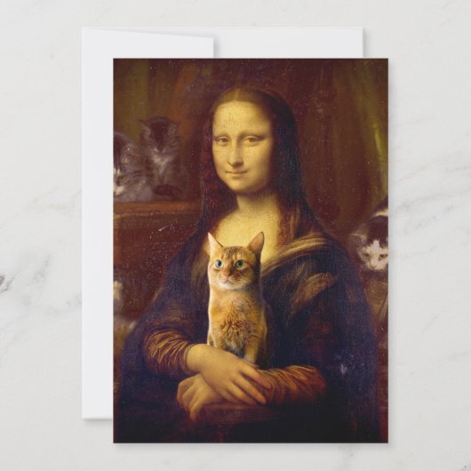 Mona Lisa en haar kat Kaart (Achterkant)