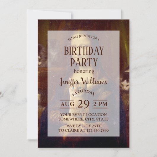 Mona Lisa en haar kat Kaart (Voorkant)