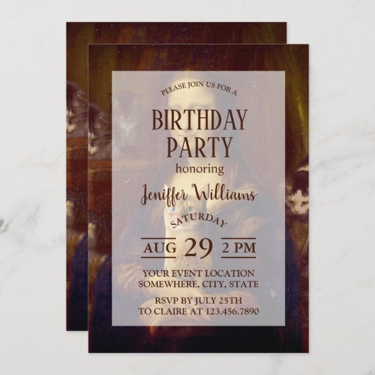 Mona Lisa en haar kat Kaart (Voorkant / Achterkant)