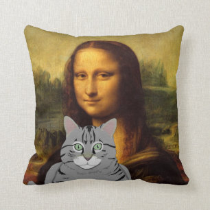 Mona Lisa en haar kat Pillow Kussen