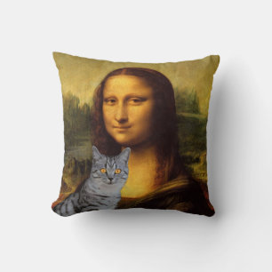 Mona Lisa en haar kat Pillow Kussen