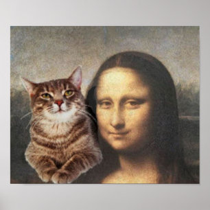 Mona Lisa en haar kat Poster