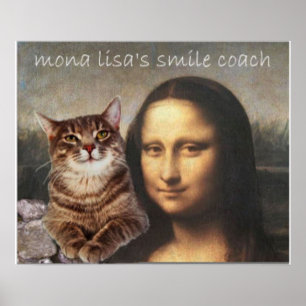 Mona Lisa en haar kat Poster
