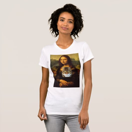 Mona Lisa en haar kat, T-shirts (Voorkant volledig)