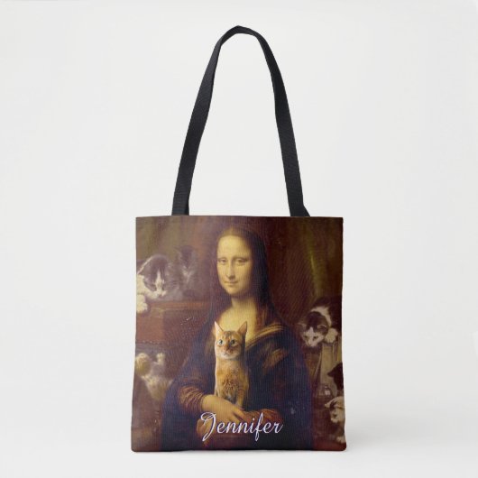Mona Lisa en haar kat Tote Bag (Voorkant)