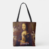 Mona Lisa en haar kat Tote Bag (Achterkant)