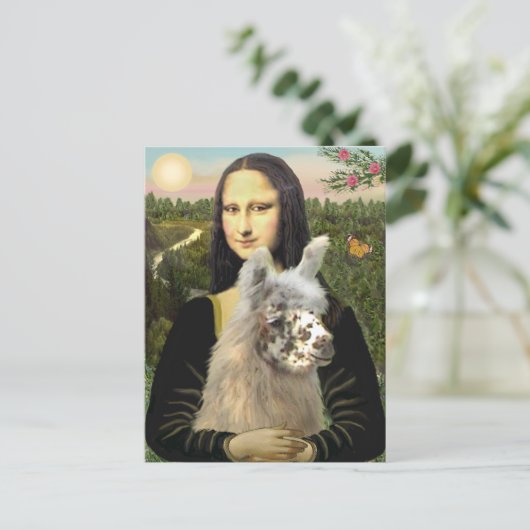 Mona Lisa en haar lama Briefkaart (Staand voorkant)