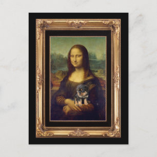 Mona Lisa en Hare Rottweiler Briefkaart