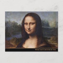 Mona Lisa en Leonardo da Vinci/ Italië Briefkaart
