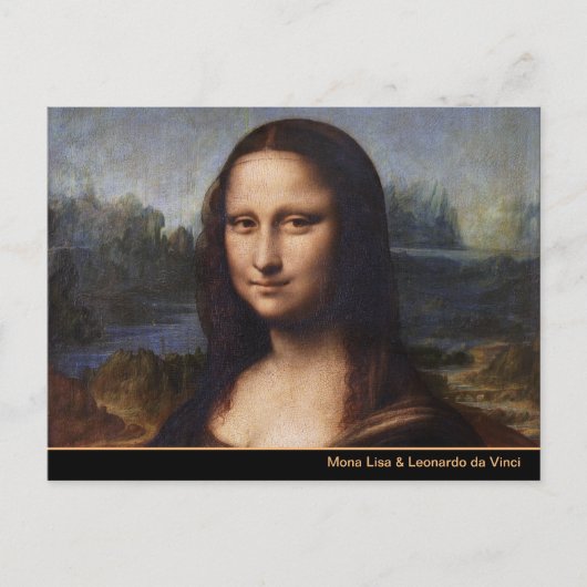 Mona Lisa en Leonardo da Vinci/ Italië Briefkaart (Voorkant)