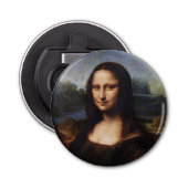 Mona Lisa en Leonardo da Vinci/ Italië Button Flesopener (Voorkant)