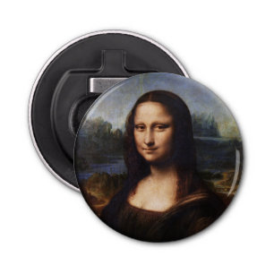 Mona Lisa en Leonardo da Vinci/ Italië Button Flesopener
