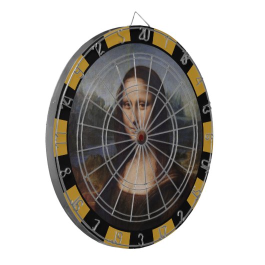 Mona Lisa en Leonardo da Vinci/ Italië Dartbord (Voorkant Links)
