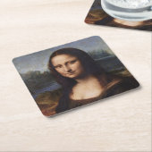 Mona Lisa en Leonardo da Vinci/ Italië Kartonnen Onderzetters (Schuin)