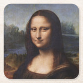 Mona Lisa en Leonardo da Vinci/ Italië Kartonnen Onderzetters (Voorkant)