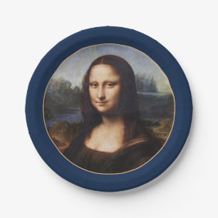 Mona Lisa en Leonardo da Vinci/ Italië Papier Papieren Bordje
